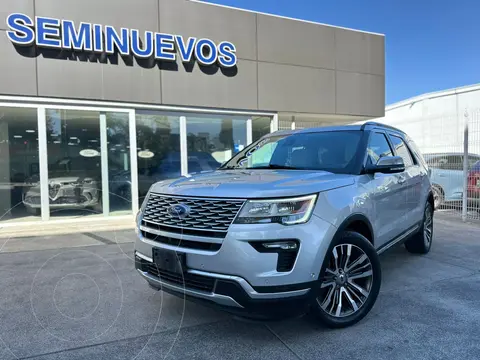 Ford Explorer Platinum 4x4 usado (2019) color plateado financiado en mensualidades(enganche $134,200 mensualidades desde $15,066)