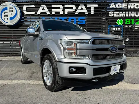 Ford Lobo Doble Cabina Platinum 4x4 usado (2019) color plateado financiado en mensualidades(enganche $164,780 mensualidades desde $17,173)