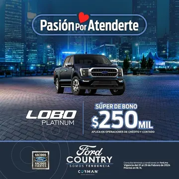 Ford Lobo Platinum nuevo color Gris precio $1,626,000