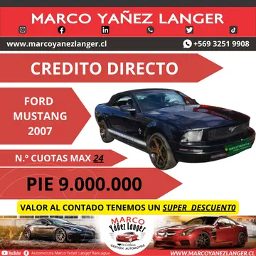 Ford Mustang 5.0 GT Aut usado (2007) color Negro precio $15.690.000