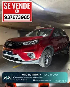 Ford Territory 1.5L Trend usado (2021) color Rojo precio $10.180.000