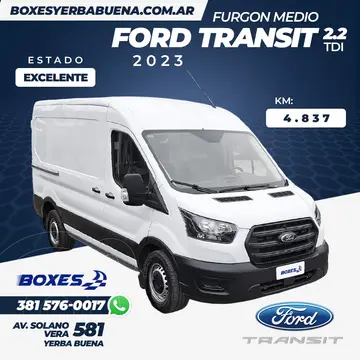 Ford Transit Van Mediana 350M 2.2L TDi usado (2023) color Blanco Oxford precio $41.500.000