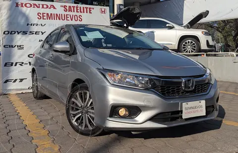 Honda City EX 1.5L Aut usado (2018) color plateado financiado en mensualidades(enganche $69,650 mensualidades desde $3,953)