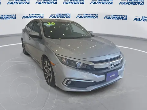 Honda Civic i-Style Aut usado (2020) color plateado financiado en mensualidades(enganche $84,800 mensualidades desde $7,034)
