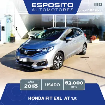 Honda Fit FIT  1.5 EXL 5 PTAS AUT L/17 usado (2018) color Gris precio $24.900.000