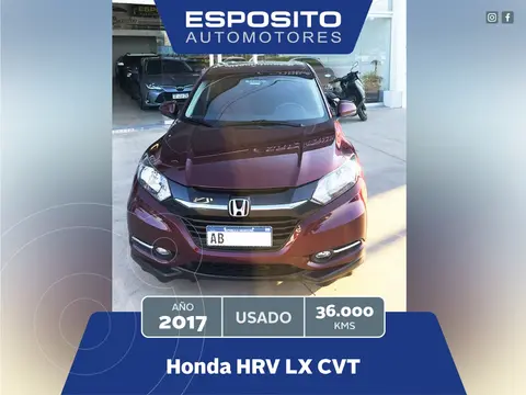Honda HR-V HR-V 1.8 LX  CVT usado (2017) color Bordo precio $19.900.000