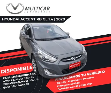 Hyundai Accent 1.4L GL usado (2020) color Gris precio $9.800.000