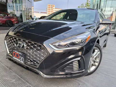 Hyundai Sonata Sport 2.0T usado (2018) color Negro financiado en mensualidades(enganche $87,500 mensualidades desde $6,344)