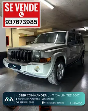 Jeep Commander Limited 4.7L usado (2007) color Gris precio $7.480.000