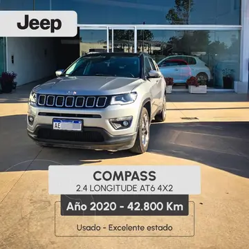Jeep Compass COMPASS 2.4 LONGITUDE AT6 4X2 usado (2020) color Gris precio $36.900.000