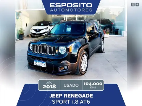 Jeep Renegade RENEGADE 1.8 4X2 SPORT usado (2018) color Negro precio $21.500.000