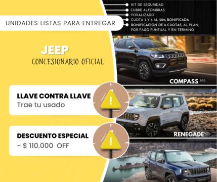 Jeep Renegade Sport nuevo color A eleccion financiado en cuotas(anticipo $1.500.000 cuotas desde $35.000)