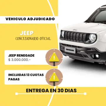 Jeep Renegade Sport nuevo color A eleccion financiado en cuotas(anticipo $3.000.000 cuotas desde $50.800)