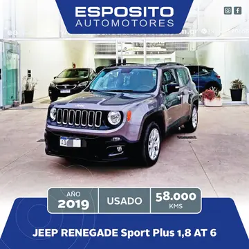 Jeep Renegade RENEGADE 1.8 4X2 SPORT PLUS A usado (2019) color Gris precio $27.720.000