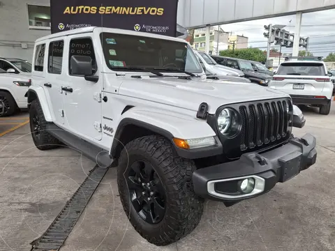 Jeep Wrangler Unlimited Sahara usado (2022) color Blanco financiado en mensualidades(enganche $89,000 mensualidades desde $21,885)