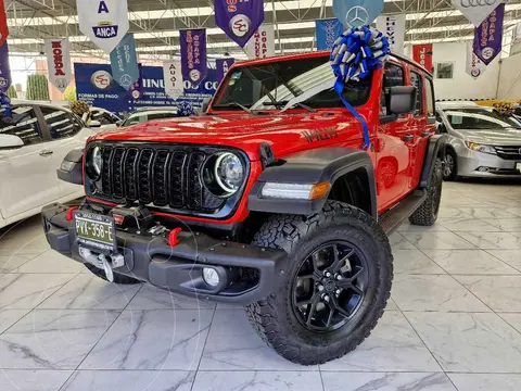 Jeep Wrangler Unlimited Willys usado (2024) color Rojo financiado en mensualidades(enganche $280,130 mensualidades desde $23,071)