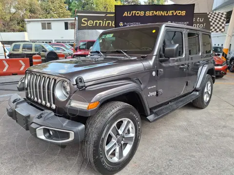 Jeep Wrangler Unlimited Unlimited Sahara Mild-Hybrid Aut usado (2019) color Gris financiado en mensualidades(enganche $123,043 mensualidades desde $15,632)