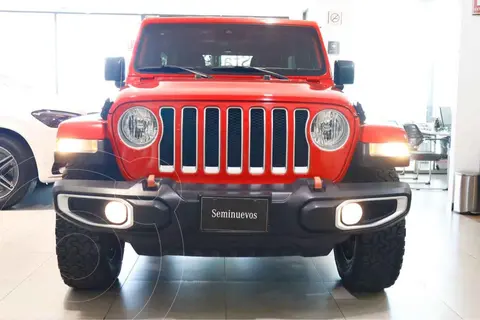 Jeep Wrangler Unlimited Sahara 80 Aniversario usado (2021) color Rojo financiado en mensualidades(enganche $222,088 mensualidades desde $14,975)