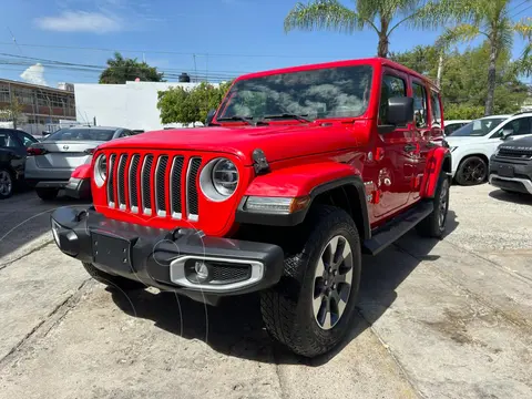 Jeep Wrangler Unlimited Sahara usado (2022) color Rojo financiado en mensualidades(enganche $88,500 mensualidades desde $28,500)