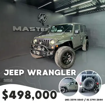 Jeep Wrangler Unlimited Unlimited Sahara 4x4 3.6L Aut usado (2015) color Verde Oscuro precio $498,000