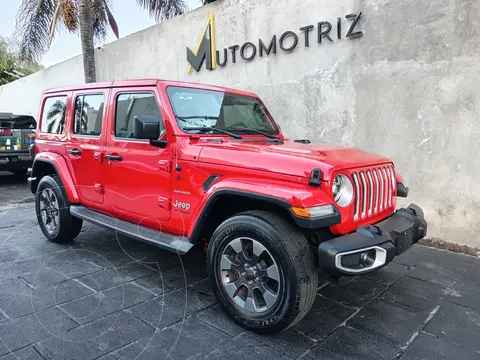 Jeep Wrangler Unlimited Unlimited Sahara 4x4 3.6L Aut usado (2019) color Rojo financiado en mensualidades(enganche $265,500)