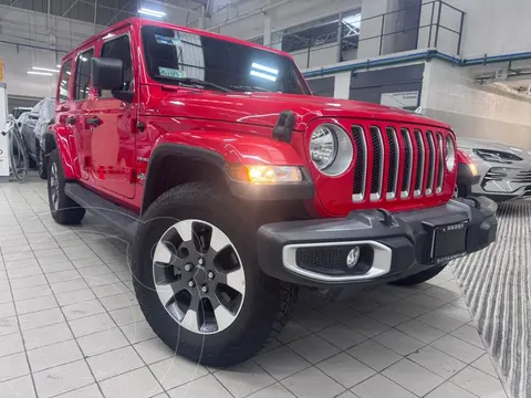 Jeep Wrangler Unlimited Unlimited Sahara 4x4 3.6L Aut usado (2023) color Rojo financiado en mensualidades(enganche $380,338 mensualidades desde $16,339)