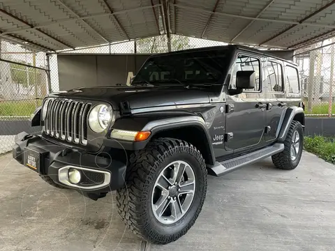 Jeep Wrangler Sahara 4x4 3.6L Aut usado (2018) color Gris financiado en mensualidades(enganche $210,760 mensualidades desde $18,368)