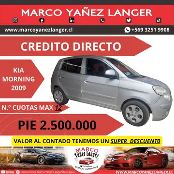 Kia Morning 1.0L EX usado (2009) color Plata precio $3.390.000