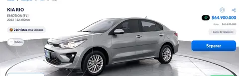 KIA Rio Sedan 1.4L Emotion usado (2023) color Gris financiado en cuotas(cuota inicial $6.000.000 cuotas desde $980.000)