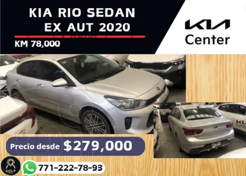 Kia Rio Sedan EX Aut usado (2020) color Blanco financiado en mensualidades(enganche $75,000 mensualidades desde $6,000)