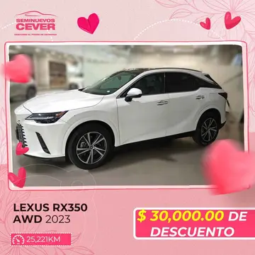 Lexus RX 350 usado (2023) color Blanco financiado en mensualidades(enganche $339,903 mensualidades desde $15,439)