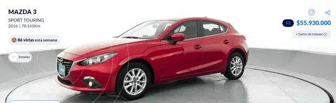 Mazda 3 Touring Sport Aut usado (2016) color Rojo financiado en cuotas(cuota inicial $8.000.000 cuotas desde $980.000)