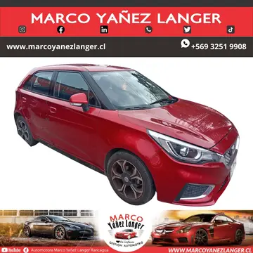 MG 3 1.5L Com usado (2021) color Rojo precio $7.390.000