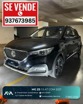 MG ZS  1.5L Comfort Aut usado (2021) color Negro precio $7.980.000