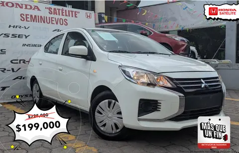 Mitsubishi Mirage GLX CVT usado (2023) color Blanco financiado en mensualidades(enganche $90,000 mensualidades desde $3,957)