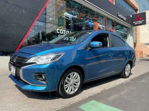 Mitsubishi Mirage GLS CVT usado (2024) color Azul financiado en mensualidades(enganche $62,496 mensualidades desde $5,964)