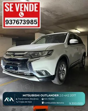 Mitsubishi Outlander  2.4L GL 4X2 usado (2017) color Blanco precio $9.300.000