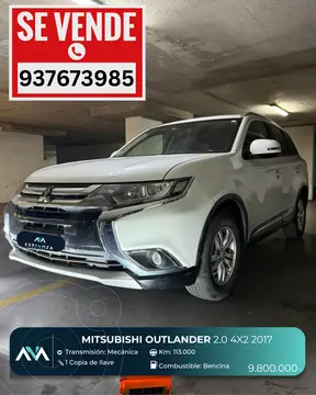Mitsubishi Outlander  2.4L GL 4X2 usado (2017) color Blanco precio $9.800.000