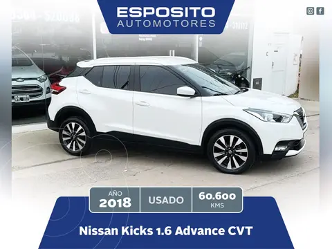 Nissan Kicks KICKS 1.6 ADVANCE CVT usado (2018) color Blanco precio $20.500.000