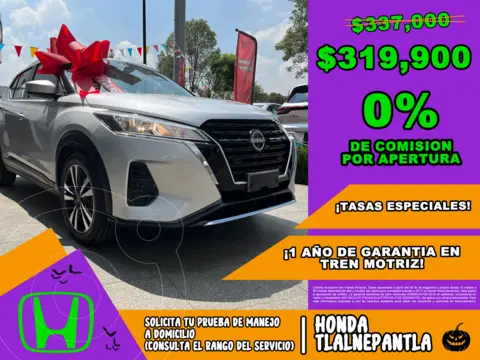 Nissan Kicks Advance usado (2023) color plateado financiado en mensualidades(enganche $133,718 mensualidades desde $5,626)