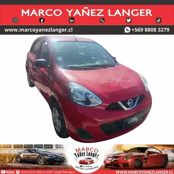 Nissan March 1.6L Active usado (2018) color Rojo precio $7.590.000