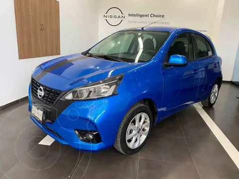 Nissan March Advance usado (2021) color Azul financiado en mensualidades(enganche $58,300 mensualidades desde $5,751)