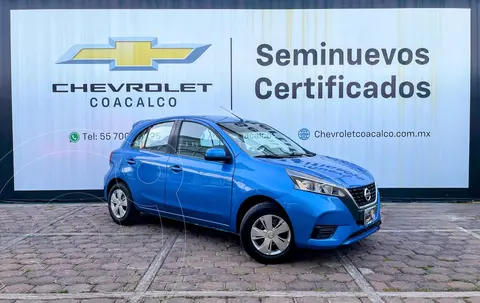 Nissan March Sense Aut usado (2021) color Azul financiado en mensualidades(enganche $69,015 mensualidades desde $4,598)
