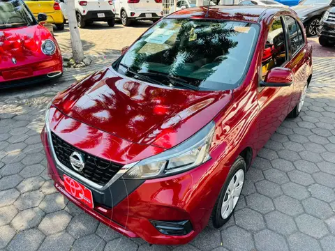 Nissan March Sense usado (2021) color Rojo financiado en mensualidades(enganche $50,256 mensualidades desde $4,464)