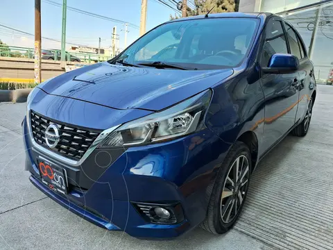 Nissan March Exclusive usado (2021) color Azul financiado en mensualidades(enganche $64,038 mensualidades desde $4,897)