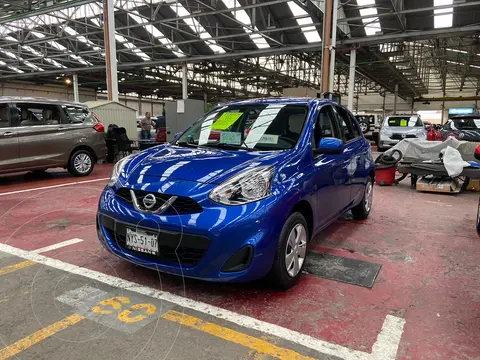 Nissan March Active usado (2020) color Azul Electrico financiado en mensualidades(enganche $70,000 mensualidades desde $6,000)