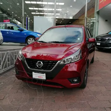 Nissan March Exclusive usado (2021) color Rojo financiado en mensualidades(enganche $51,000)