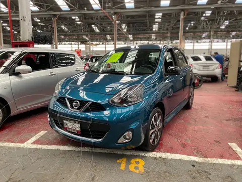 Nissan March Advance NAVI usado (2016) color Azul Electrico financiado en mensualidades(enganche $38,000 mensualidades desde $4,500)