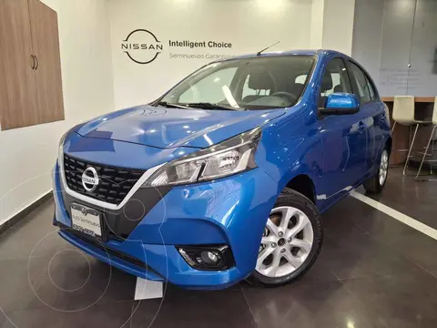 Nissan March Advance usado (2021) color Azul financiado en mensualidades(enganche $59,400 mensualidades desde $5,860)