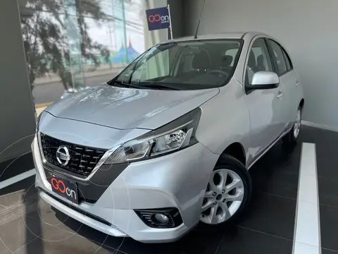 Nissan March Advance usado (2021) color plateado financiado en mensualidades(enganche $57,225 mensualidades desde $4,376)